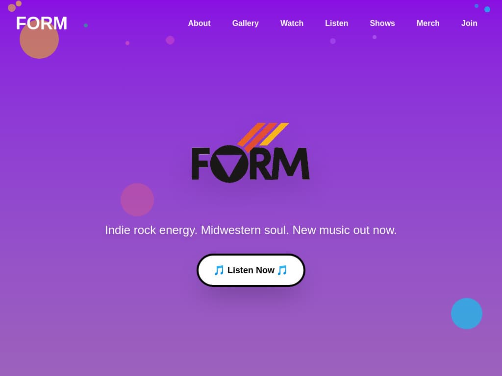 Form Band Website